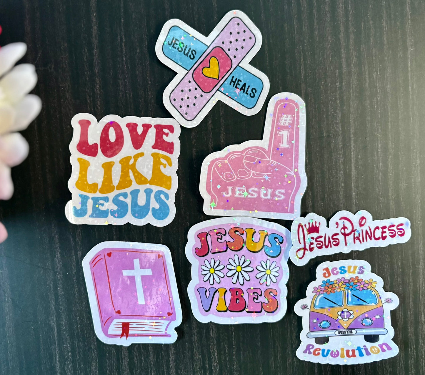 Trendy Christian Sticker Pack | Colorful Jesus Stickers | Faith Aesthetic Stickers | Waterproof Bible Stickers for Teens