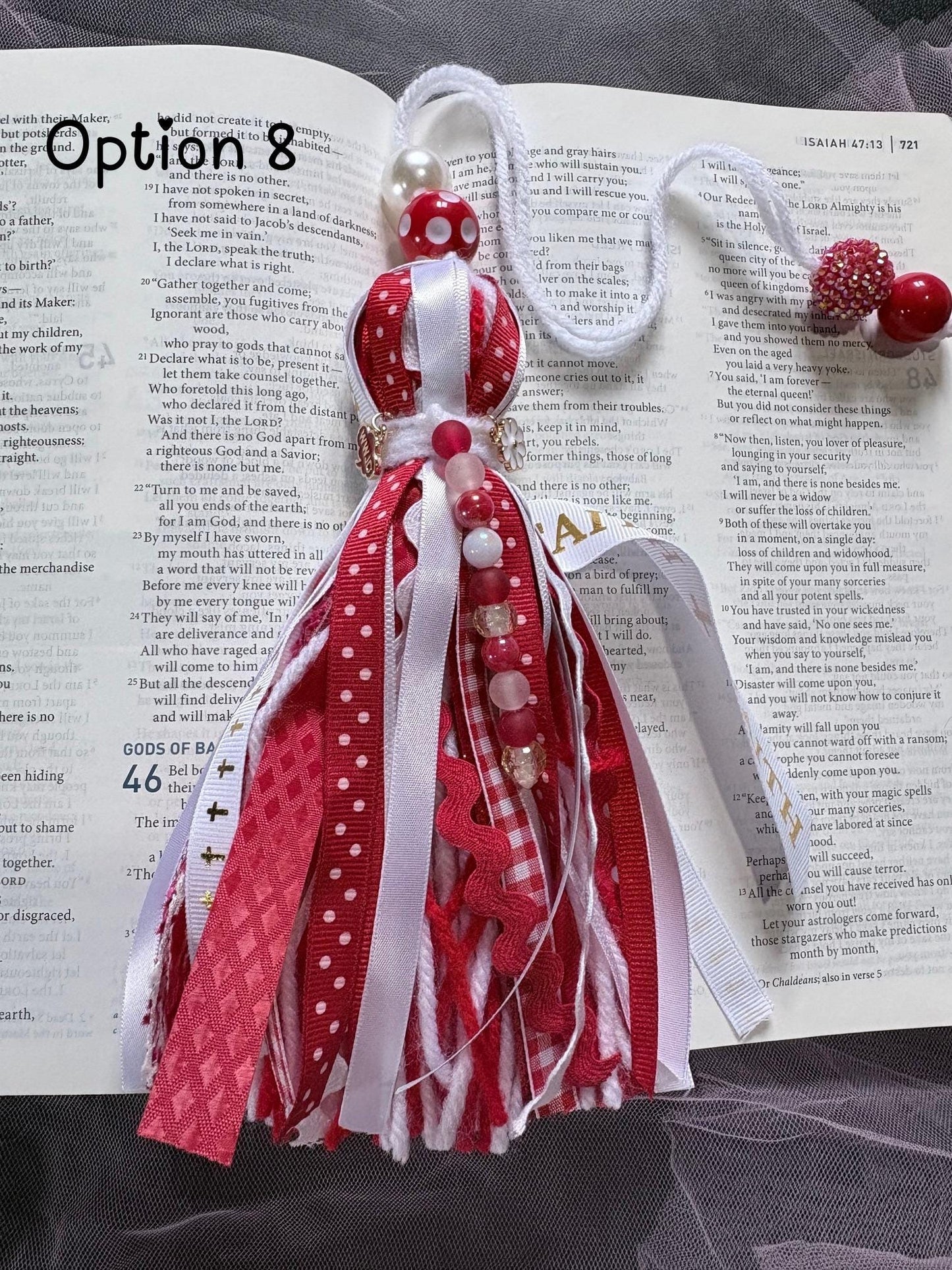 Handmade Bible Tassel Bookmark | Christian Ribbon Bookmark | Faith Journal Bookmark | Colorful Scripture Gift