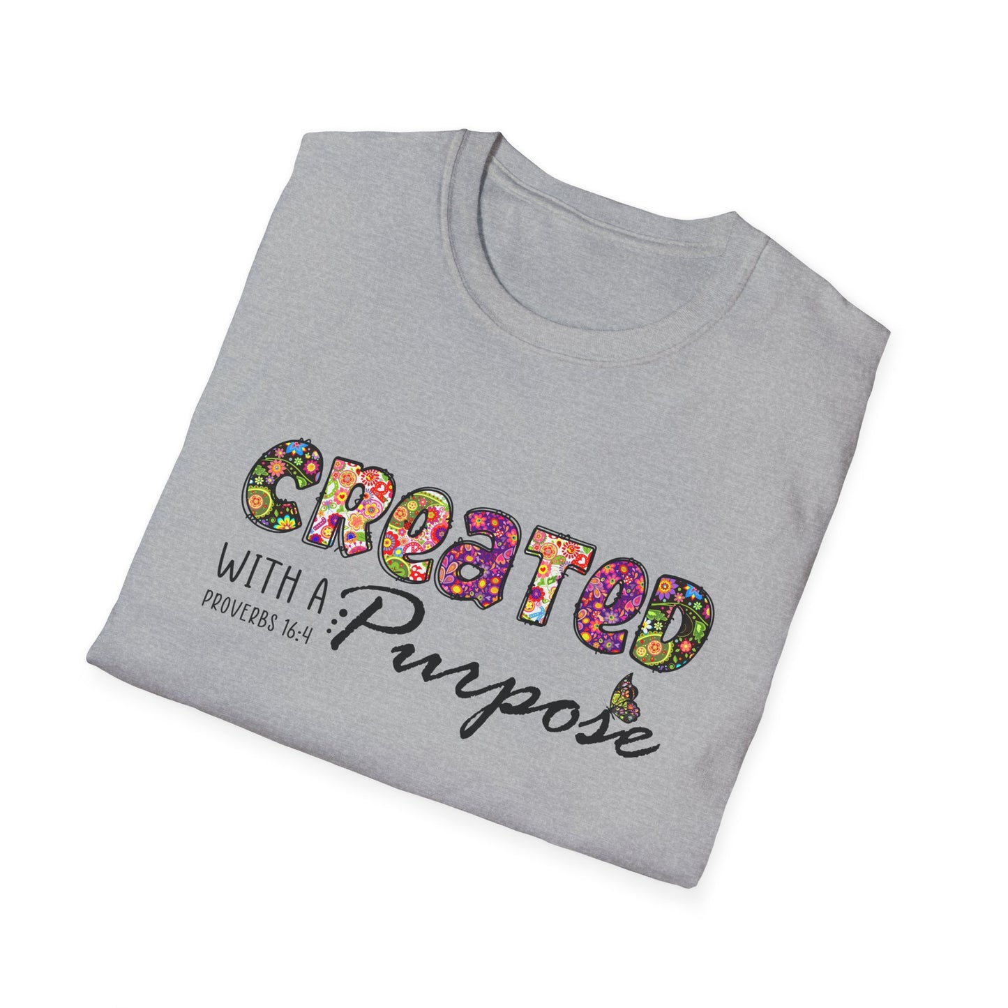 Created With a Purpose Shirt – Proverbs 16:4 Christian Tee for Women