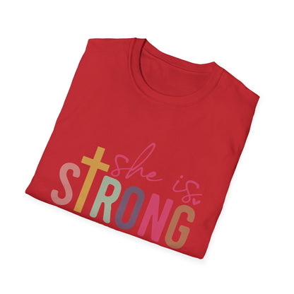 She Is Strong Shirt – Proverbs 31:25 Christian Tee for Women