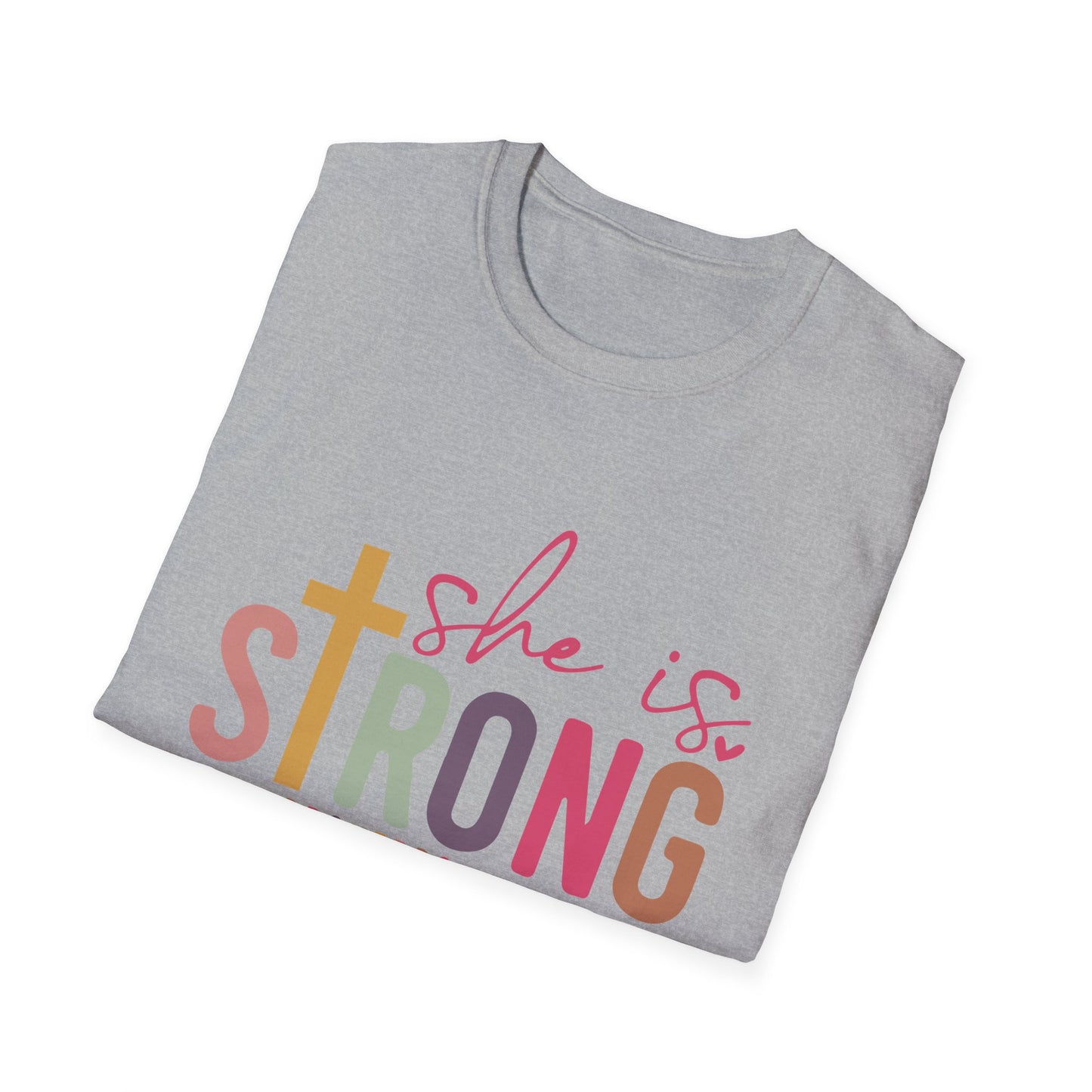 She Is Strong Shirt – Proverbs 31:25 Christian Tee for Women