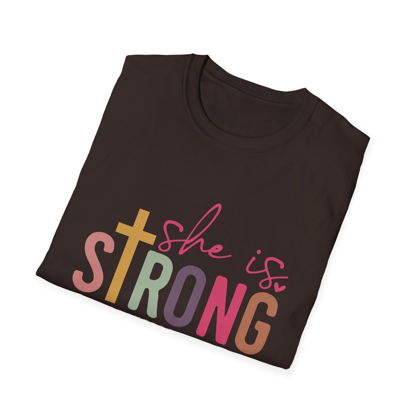 She Is Strong Shirt – Proverbs 31:25 Christian Tee for Women