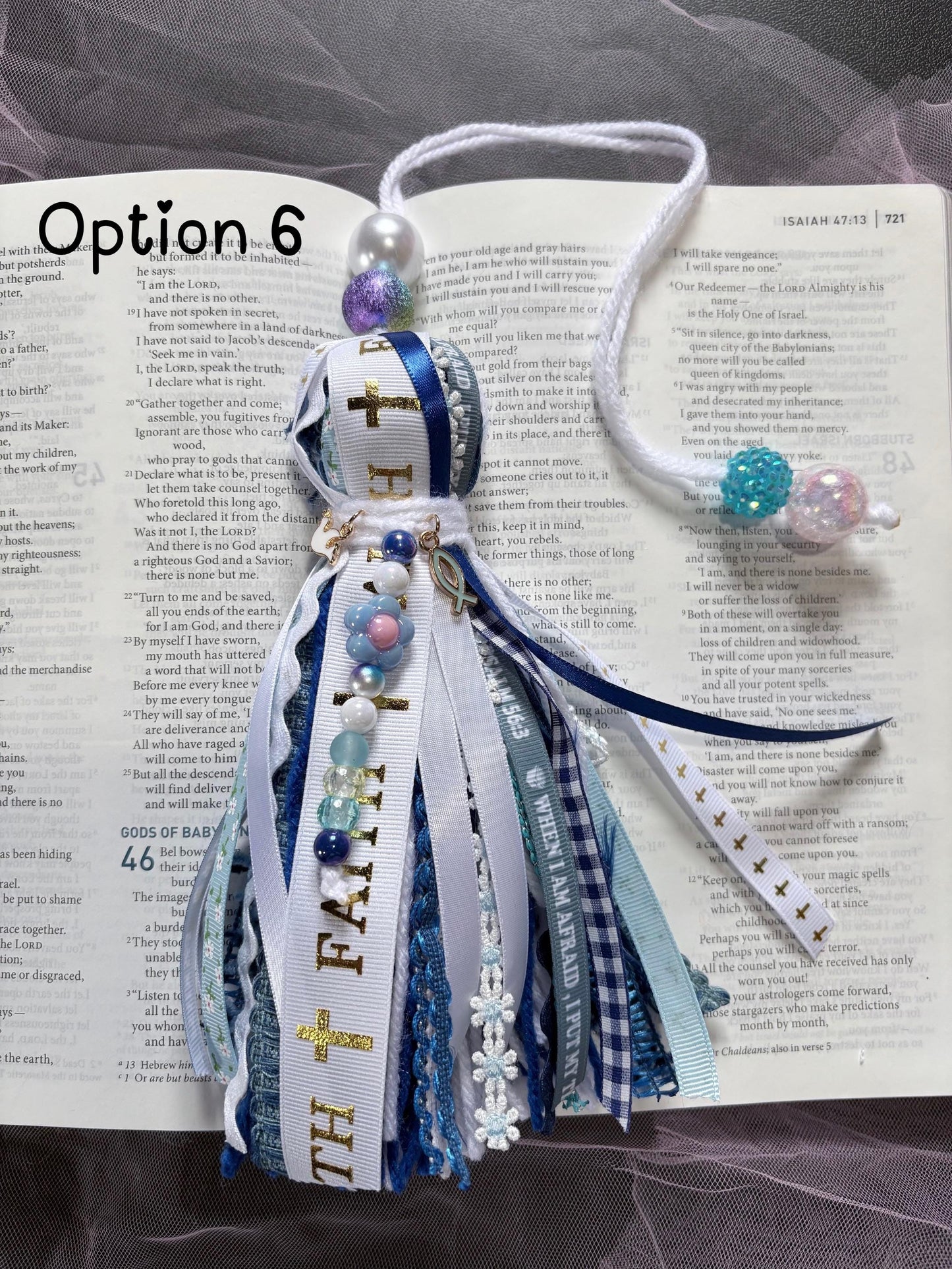 Handmade Bible Tassel Bookmark | Christian Ribbon Bookmark | Faith Journal Bookmark | Colorful Scripture Gift