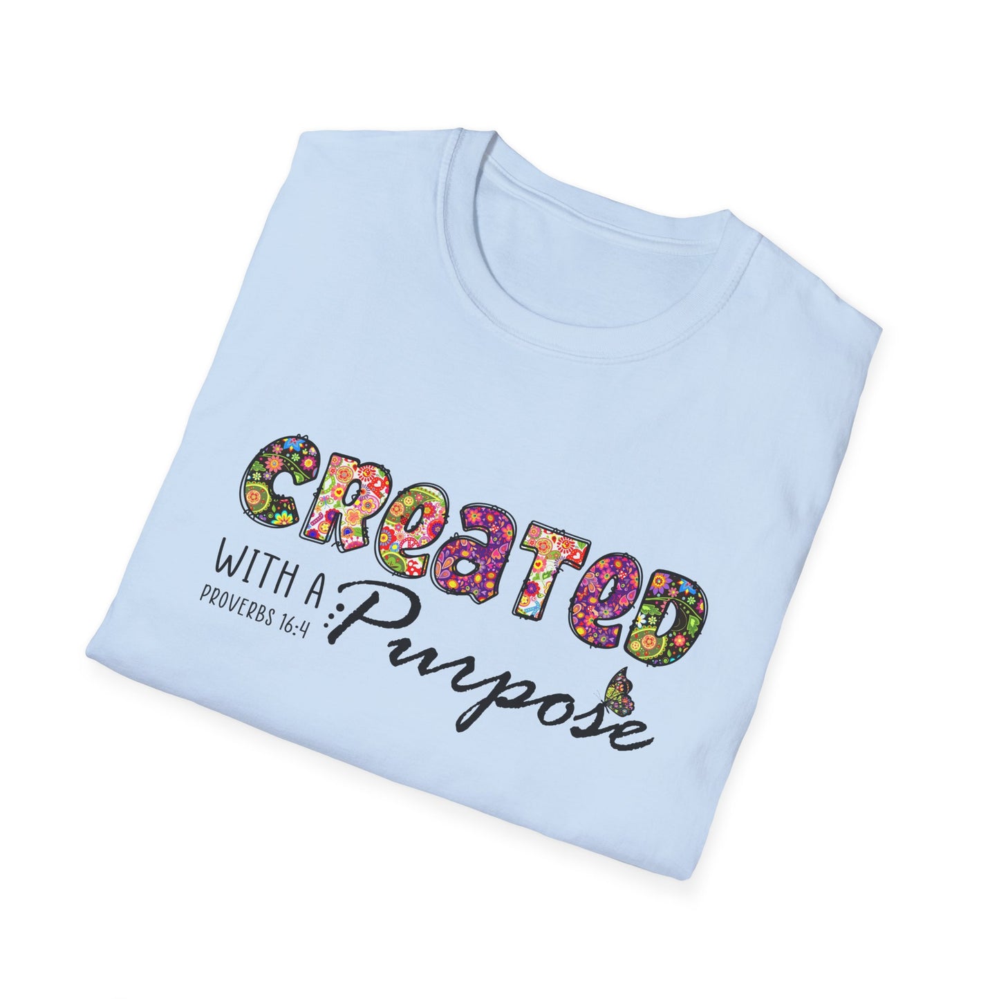 Created With a Purpose Shirt – Proverbs 16:4 Christian Tee for Women