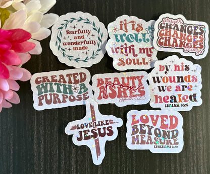 BOHO Sticker Pack | Christian Faith Stickers | Inspirational Scripture Stickers | Waterproof Aesthetic Christian Gift
