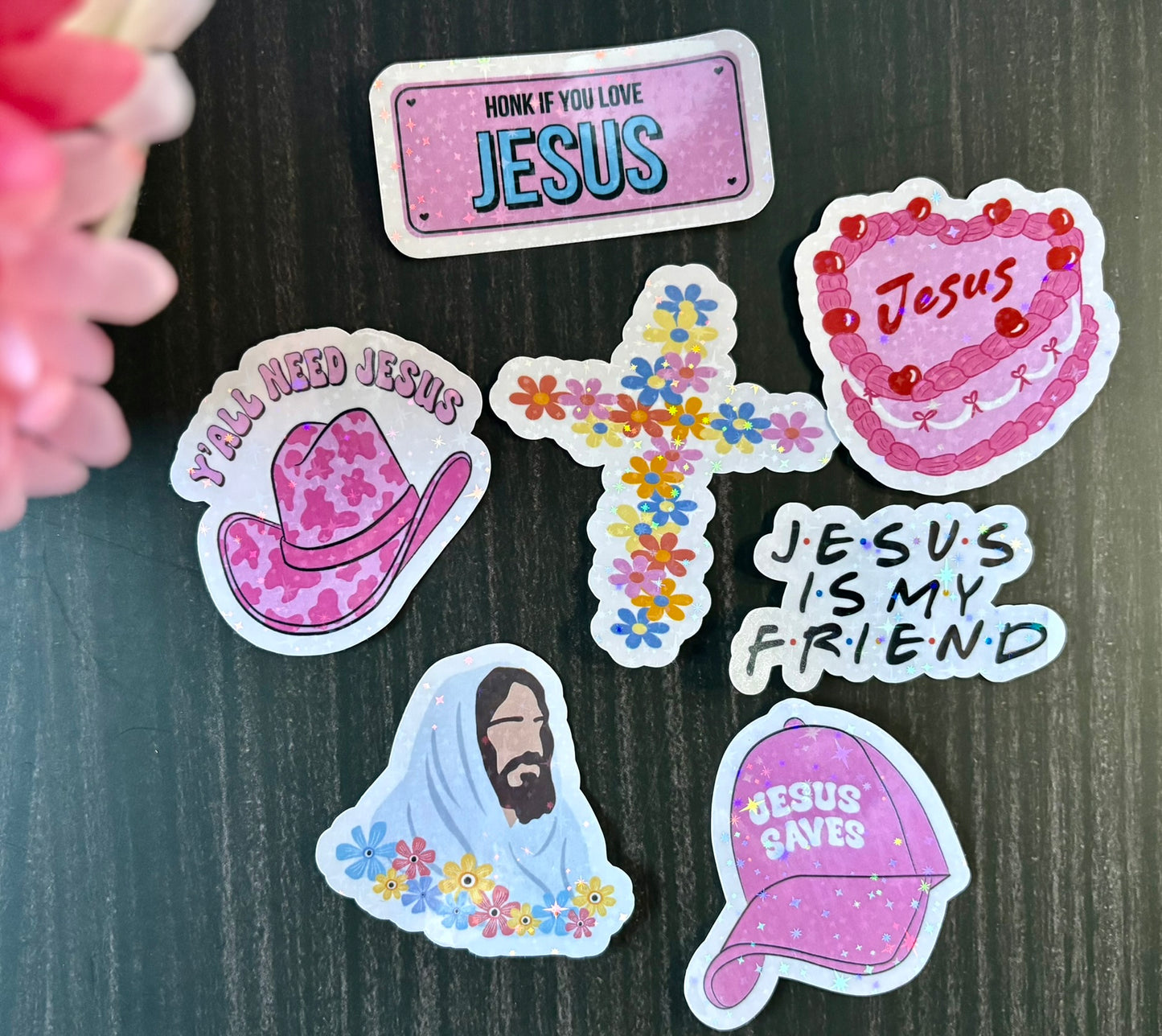 Trendy Christian Sticker Pack | Colorful Jesus Stickers | Faith Aesthetic Stickers | Waterproof Bible Stickers for Teens