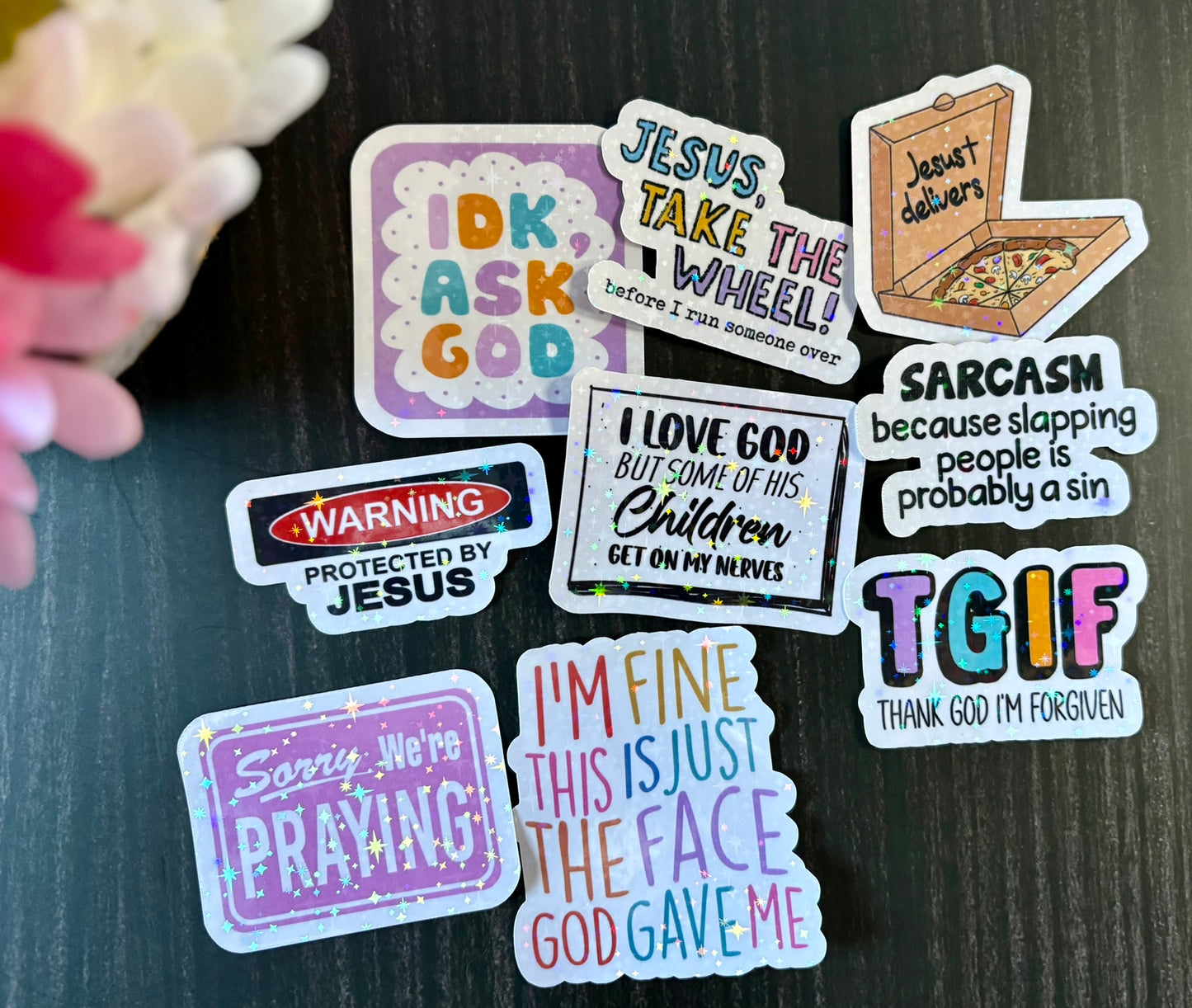 Funny Christian Sticker Pack | Sarcastic Bible Stickers | Jesus Humor Stickers | Waterproof Faith Stickers