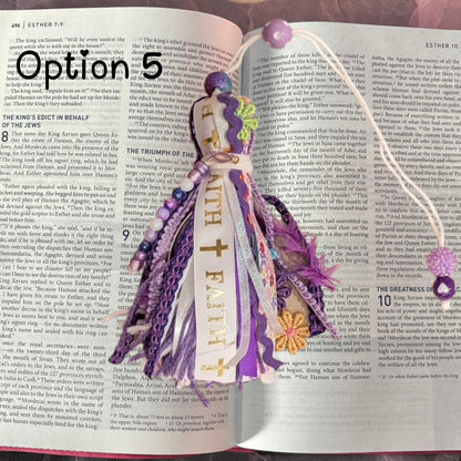 Handmade Bible Tassel Bookmark | Christian Ribbon Bookmark | Faith Journal Bookmark | Colorful Scripture Gift